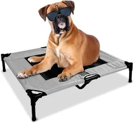 Floppy Dawg Just Chillin' Elevated Dog Bed. Cool Cot for Indoor or Outdoor Pet Use. Lightweight and Portable. Chill in Style on Raised Breathable Mesh Fabric.