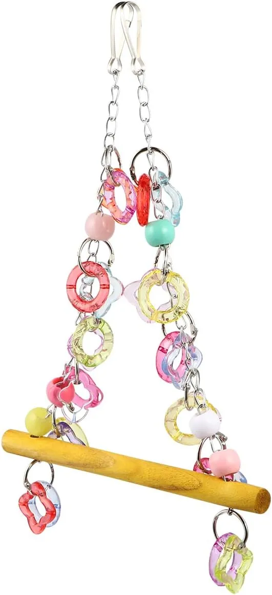 FRCOLOR Parrot Swing Toy Macaw Toys Parakeet Toys Hanging Bird Toys Jaulas para Pajaros Periquitos Parrot Stand Toy Pet Bird Swing Toy Chew Toys Pet Bird Swing Stand Wooden Birds Birdcage