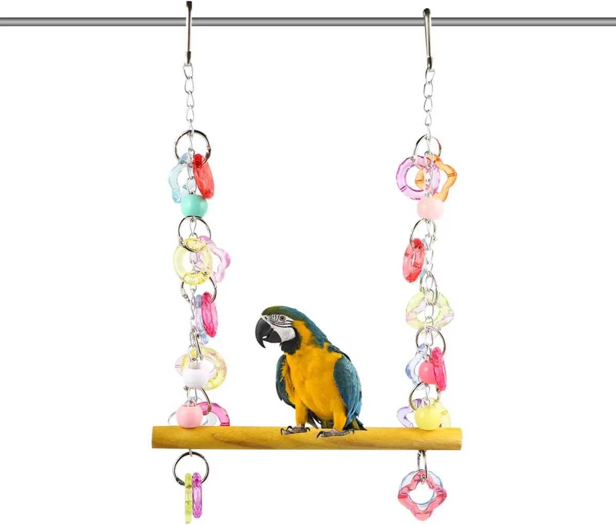 FRCOLOR Parrot Swing Toy Macaw Toys Parakeet Toys Hanging Bird Toys Jaulas para Pajaros Periquitos Parrot Stand Toy Pet Bird Swing Toy Chew Toys Pet Bird Swing Stand Wooden Birds Birdcage