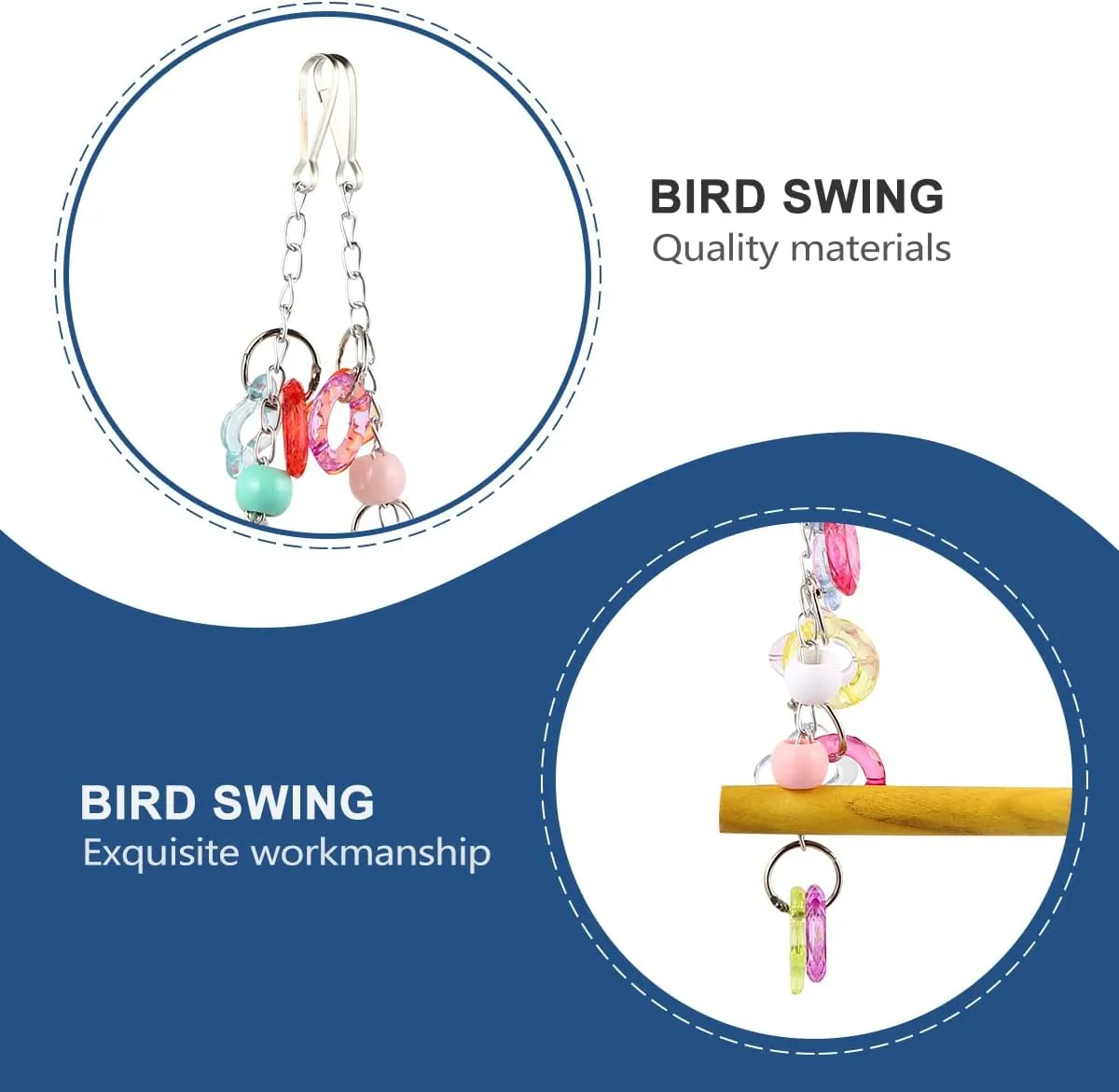 FRCOLOR Parrot Swing Toy Macaw Toys Parakeet Toys Hanging Bird Toys Jaulas para Pajaros Periquitos Parrot Stand Toy Pet Bird Swing Toy Chew Toys Pet Bird Swing Stand Wooden Birds Birdcage