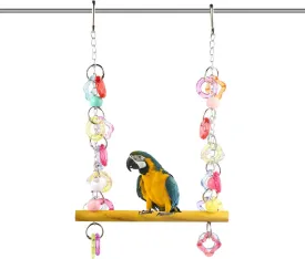 FRCOLOR Parrot Swing Toy Macaw Toys Parakeet Toys Hanging Bird Toys Jaulas para Pajaros Periquitos Parrot Stand Toy Pet Bird Swing Toy Chew Toys Pet Bird Swing Stand Wooden Birds Birdcage