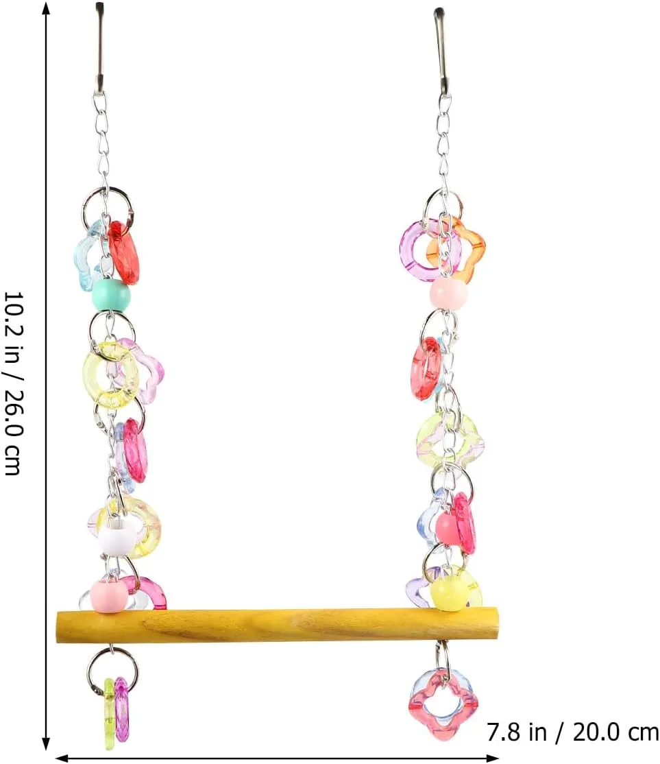 FRCOLOR Parrot Swing Toy Macaw Toys Parakeet Toys Hanging Bird Toys Jaulas para Pajaros Periquitos Parrot Stand Toy Pet Bird Swing Toy Chew Toys Pet Bird Swing Stand Wooden Birds Birdcage