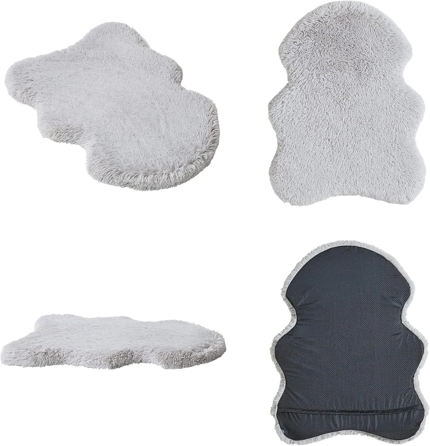 Friends Forever Faux Fur Pet Bed, Soft Shaggy Rug Mat for Dogs with Orthopedic Foam, Low Profile Dog Bed, Machine Washable Removable Cover, Non-Slip Bottom, Nala, 40x30