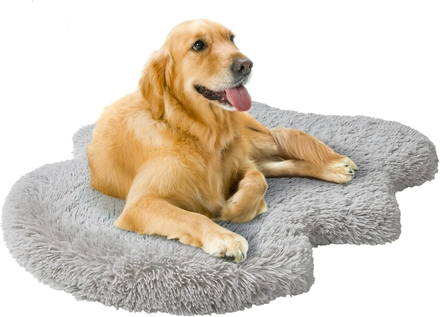 Friends Forever Faux Fur Pet Bed, Soft Shaggy Rug Mat for Dogs with Orthopedic Foam, Low Profile Dog Bed, Machine Washable Removable Cover, Non-Slip Bottom, Nala, 40x30