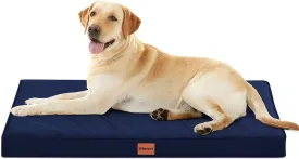 HIMEET- Indestructible Dog Bed with Durable Oxford Frame Extra Large Dog Beds 42 Inch Navy Waterproof Outdoor XLarge Puppy Pad Washable XL Doggie Mat for Creat,Jumbo Pet Bed for Huge Dogs