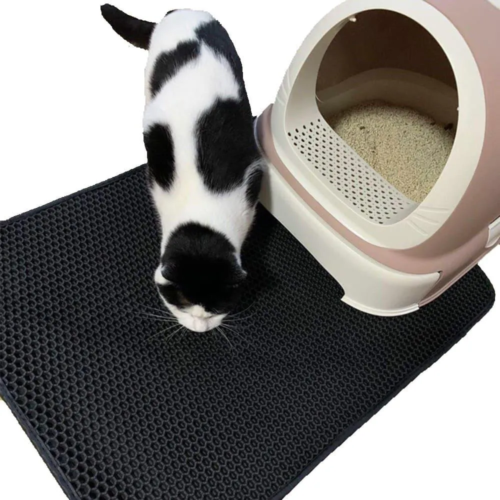 Keep Your Home Clean with the Cat Litter Tray Mat - Waterproof, Double Layer, Non-Slip
