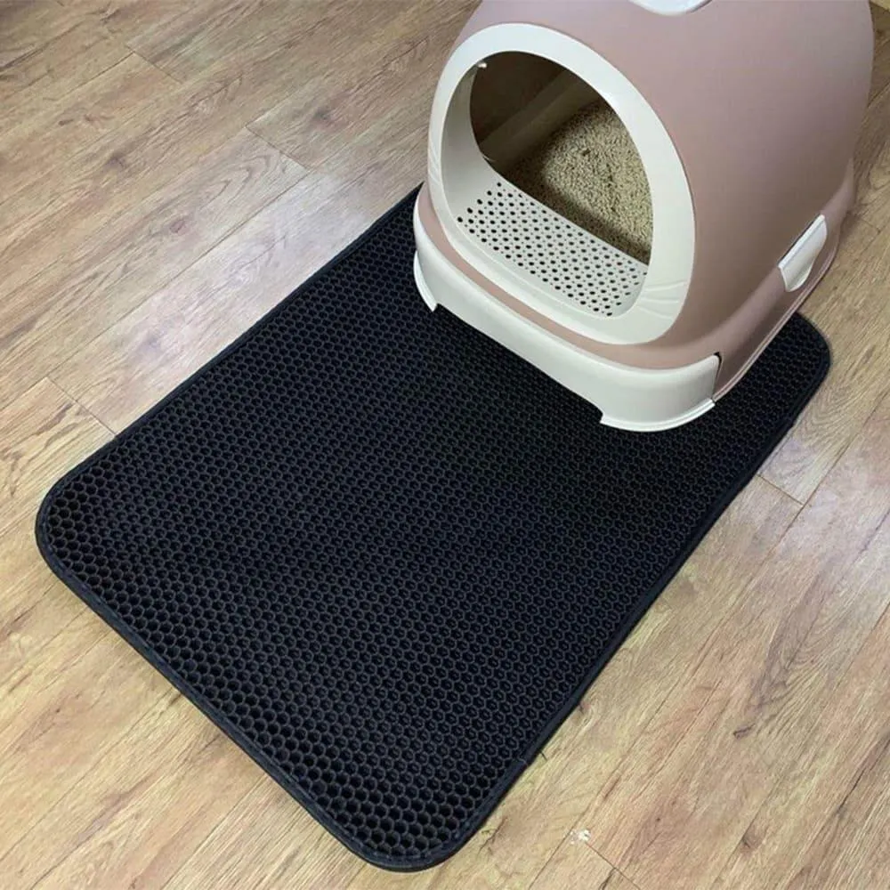 Keep Your Home Clean with the Cat Litter Tray Mat - Waterproof, Double Layer, Non-Slip
