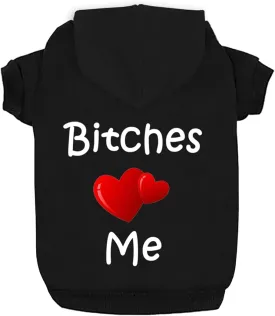 Love Me Fleece Dog Hoodie - Warm Cotton Grooming Sweater for Small, Medium & Large Dogs & Cats - Black XXS