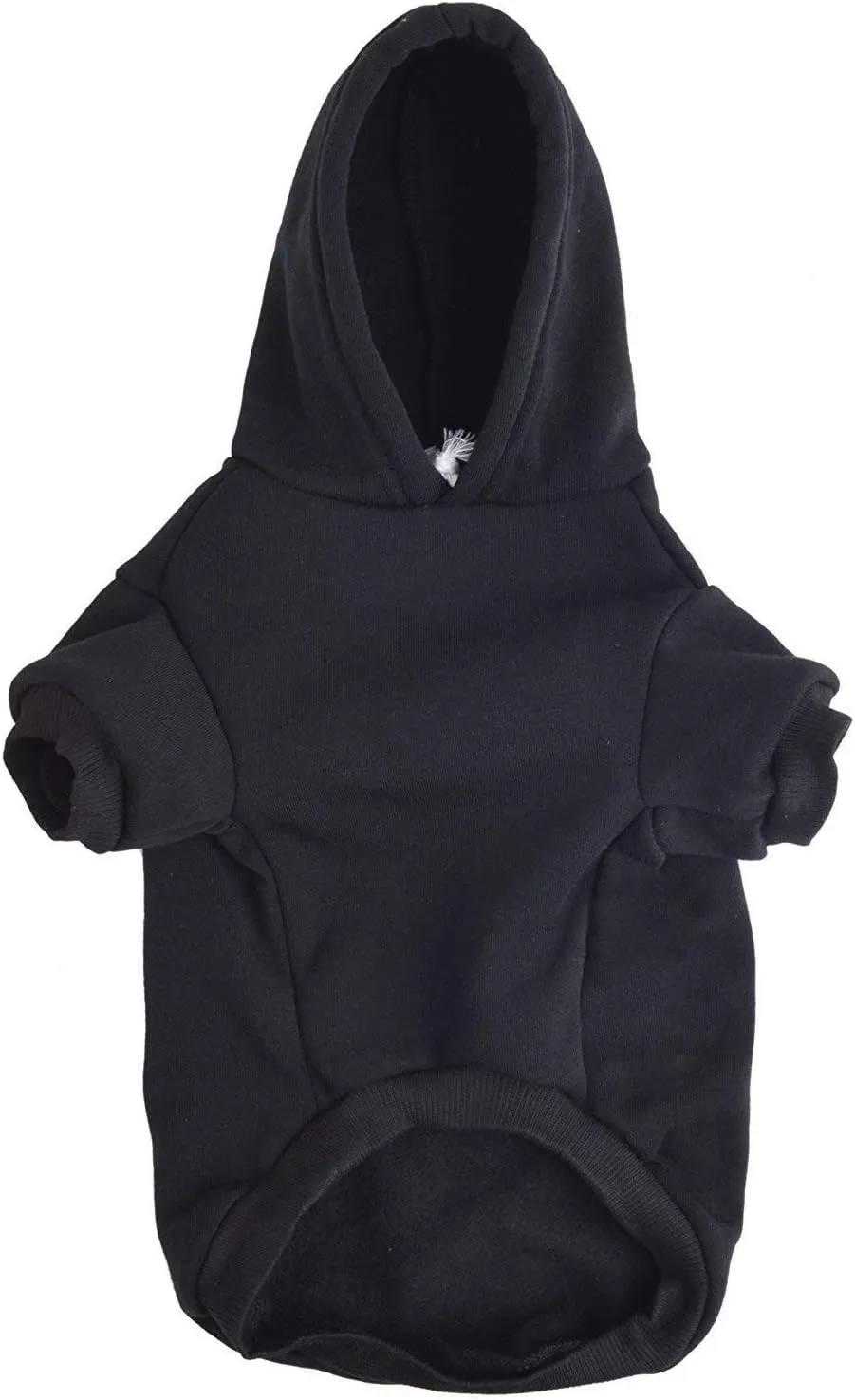 Love Me Fleece Dog Hoodie - Warm Cotton Grooming Sweater for Small, Medium & Large Dogs & Cats - Black XXS