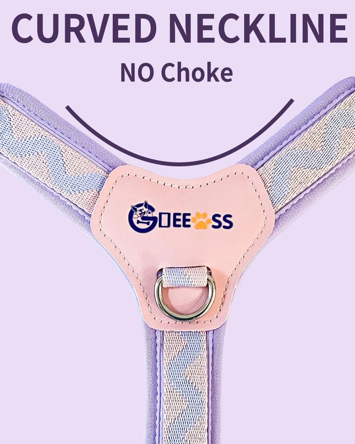 No Pull Dog Harness and Leash Set, Lightweight Frame No Choke Pet Harness, Double Buckle Adjustable Dog Vest for Small Medium Dogs Puppy (Purple, S)
