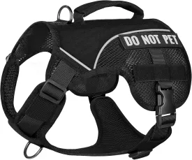 OneTigris No Pull Tactical Dog Harness for Small Medium Dogs, Double Layer Mesh Durable Service Dog Vest Harness COMET'S Tail Training Breathable with Handle