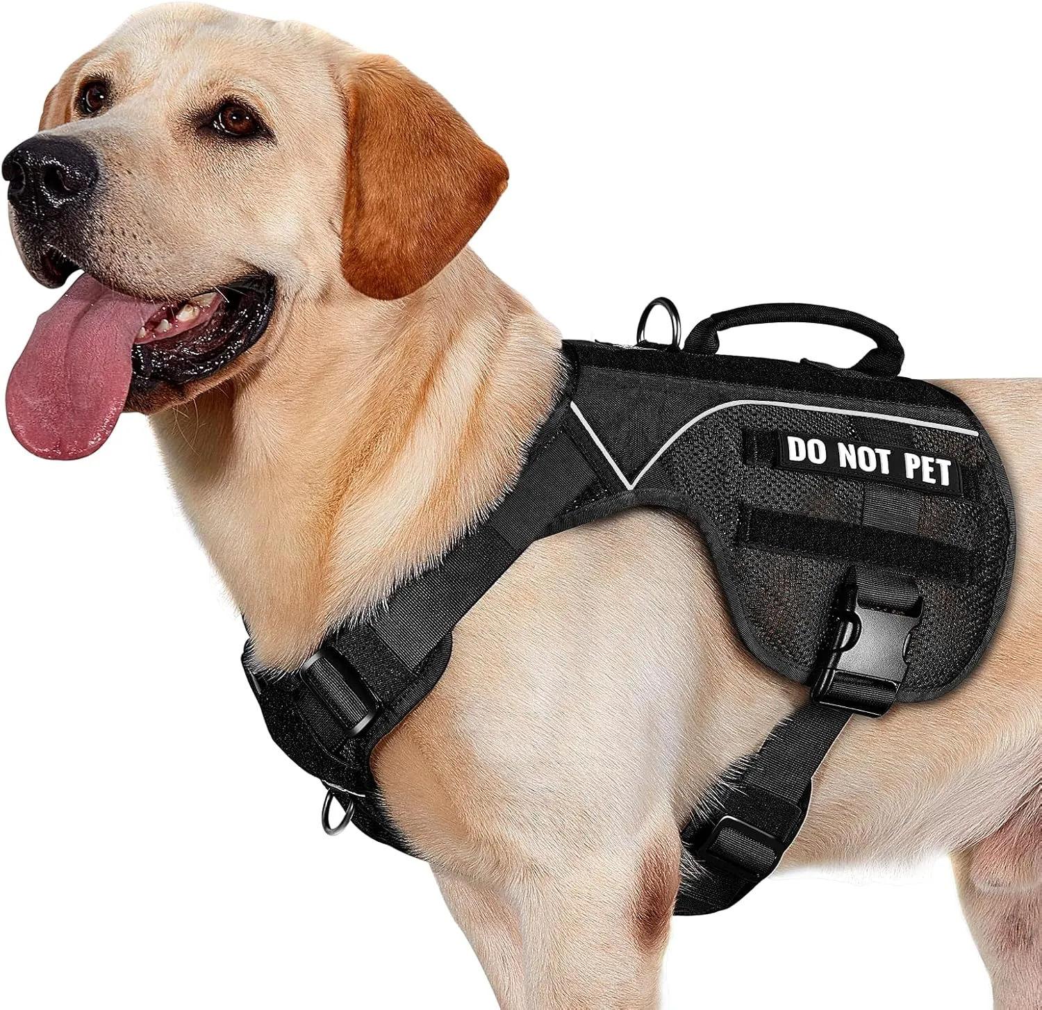 OneTigris No Pull Tactical Dog Harness for Small Medium Dogs, Double Layer Mesh Durable Service Dog Vest Harness COMET'S Tail Training Breathable with Handle