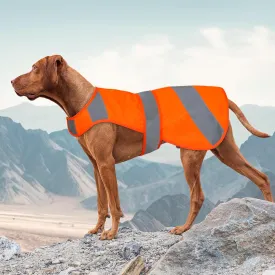 Orange Dog Vest - High Visibility Safety, Hunting, Soft Adjustable Reflective Jacket for Small to Large Dogs