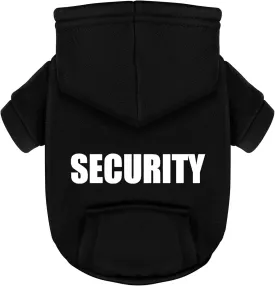 Paiaite Black Chihuahua Dog Hoodie: Warm and Stylish with a 'Security' Printed Sweatshirt, Cold Weather Pet Clothes, and Sweater Coat All in One - Perfect for Winter and Cool Summer Nights! L