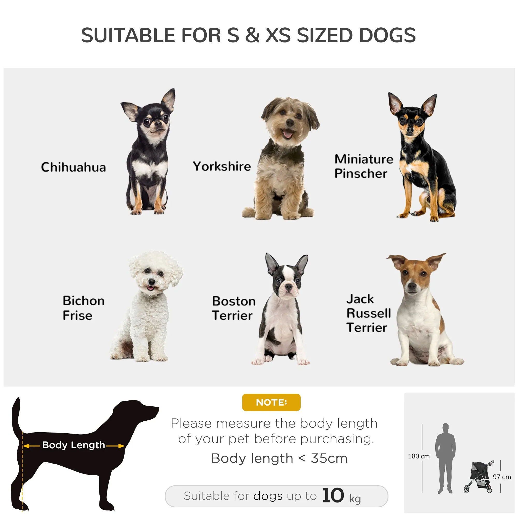 PawHut Black Pet Stroller Carrier Foldable Deluxe Jogger Walk Travel Dog Cat