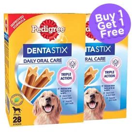 Pedigree Dentastix Oral Care for Adult (Large Breed of 25 kg ) Dog Treats (Buy 1 Get 1) (Limited Shelf Life)