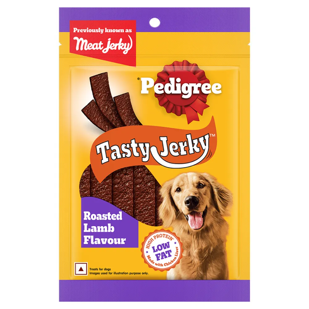 Pedigree Dentastix Oral Care for Adult (Small Breed of 5 to 10 kg) and Roasted Lamb Tasty Jerky Dog Treats Combo