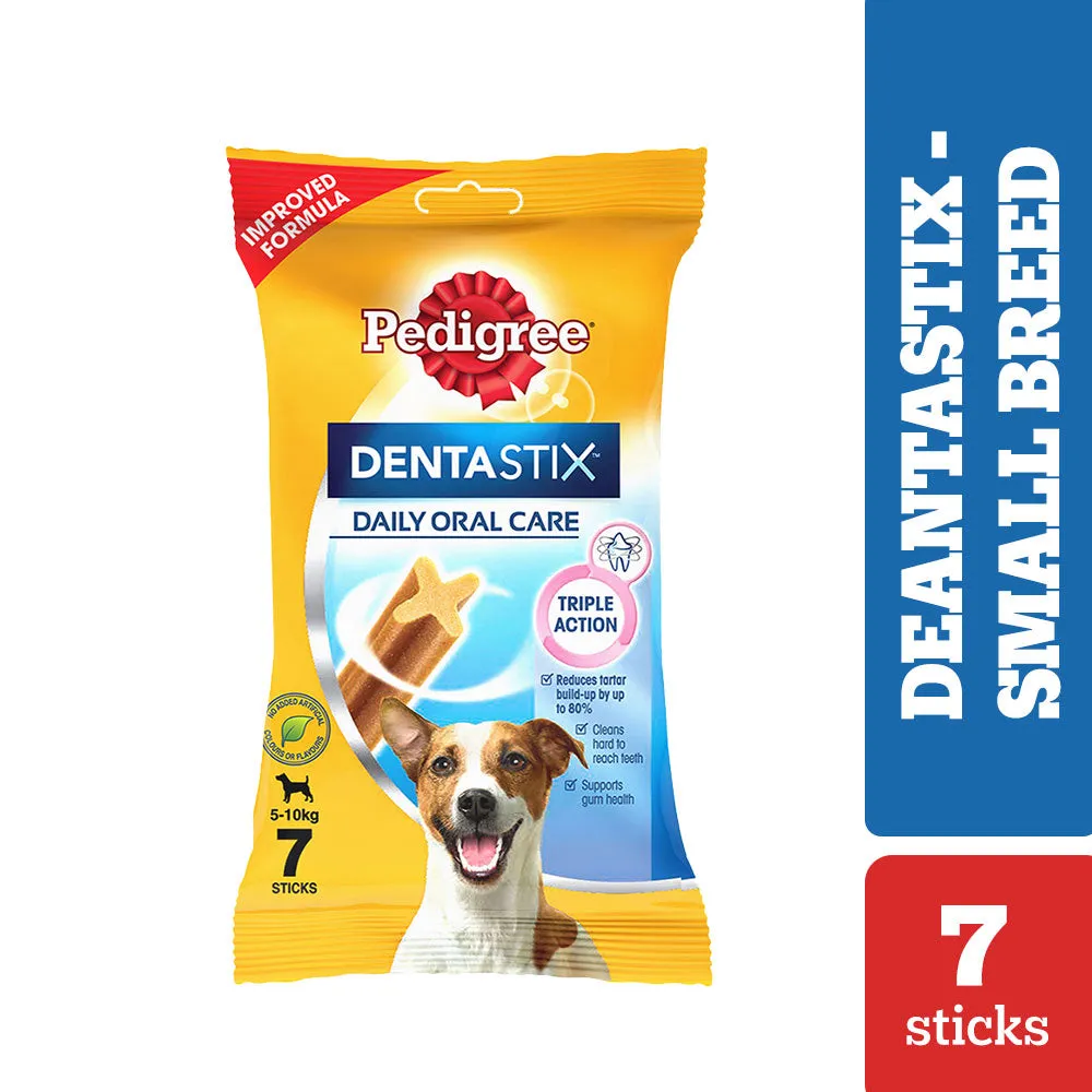 Pedigree Dentastix Oral Care for Adult (Small Breed of 5 to 10 kg) and Roasted Lamb Tasty Jerky Dog Treats Combo