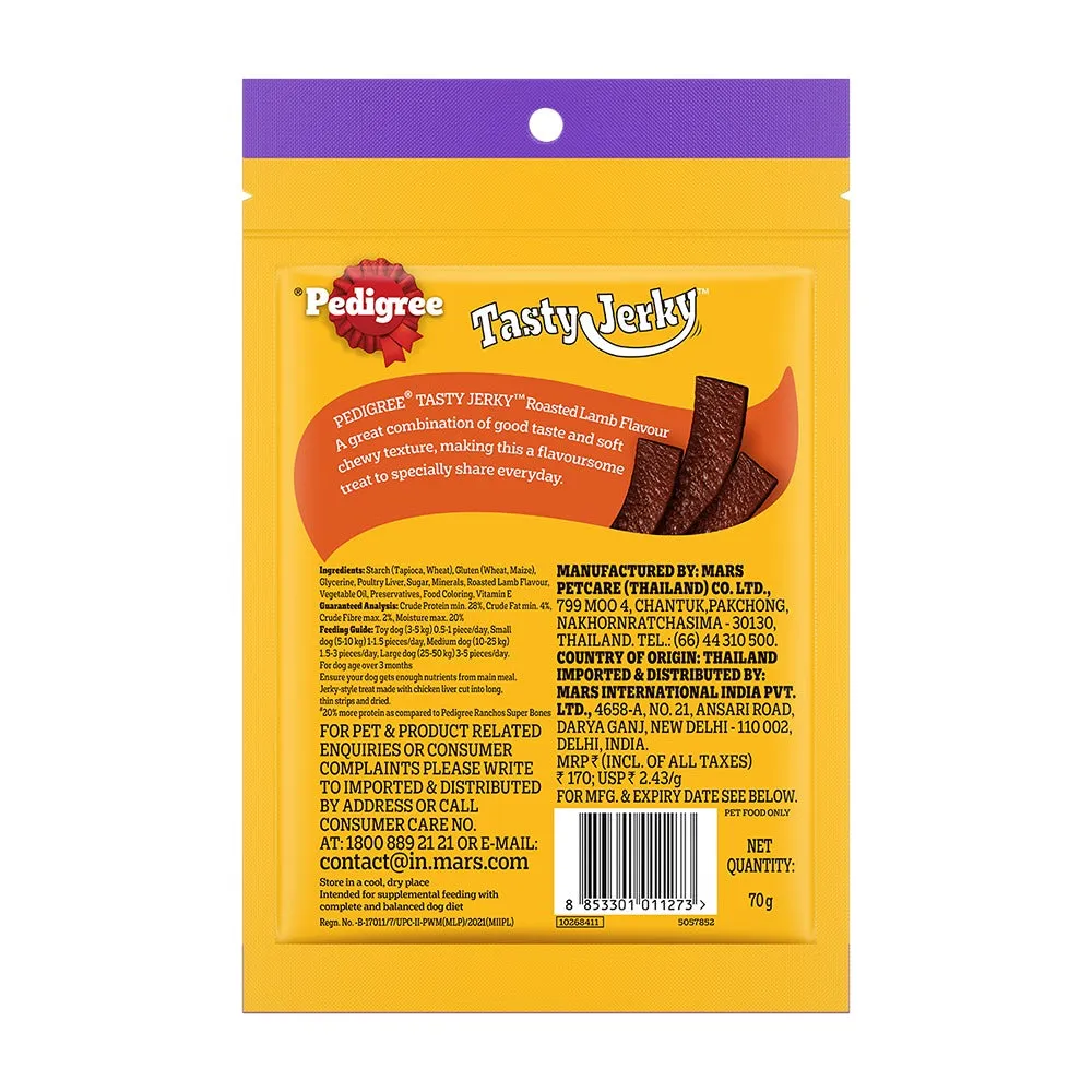 Pedigree Dentastix Oral Care for Adult (Small Breed of 5 to 10 kg) and Roasted Lamb Tasty Jerky Dog Treats Combo