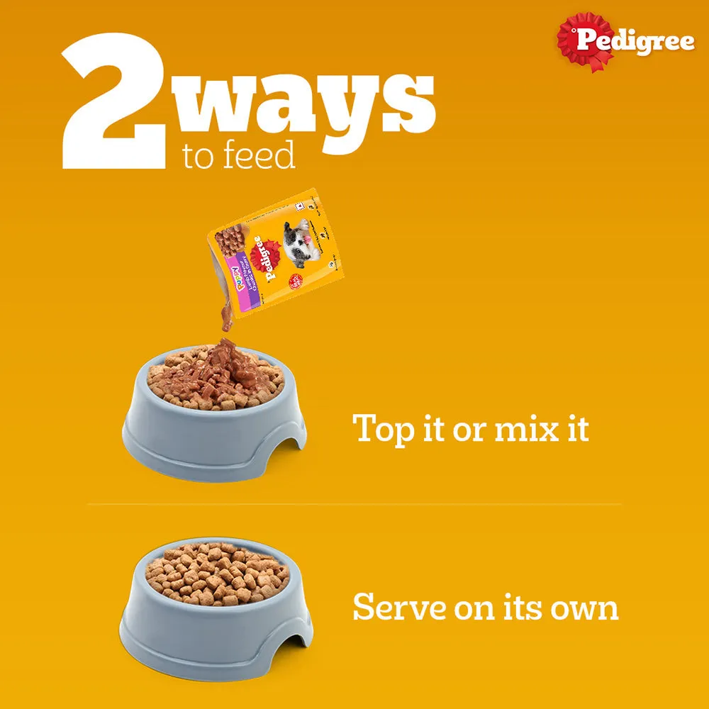 Pedigree Meat & Milk and Chicken Chunks in Gravy Puppy Dry and Wet Food Combo
