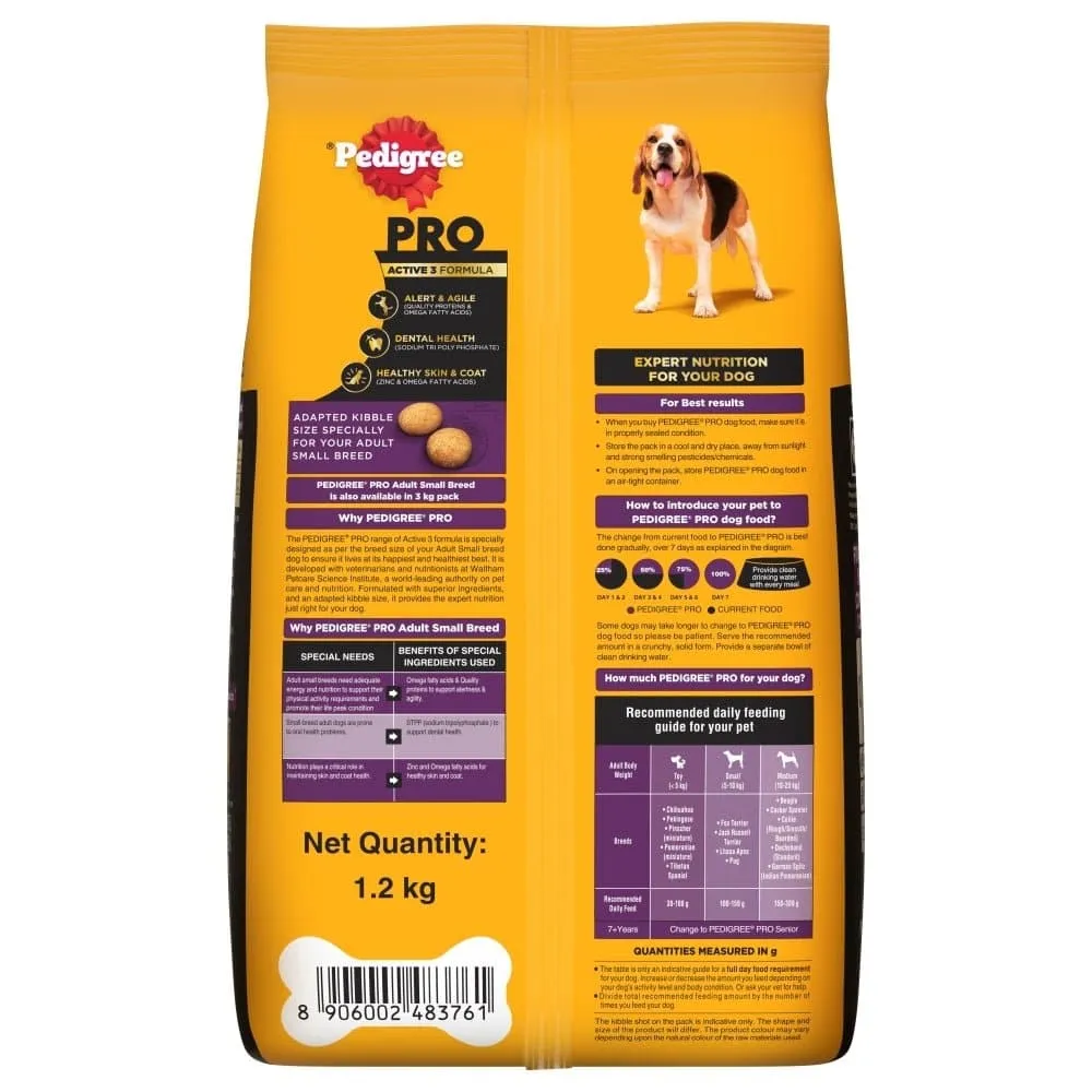 Pedigree PRO Expert Nutrition Adult Dry Dog Food for Small Breed (Buy 1 Get 1) (Limited Shelf Life)