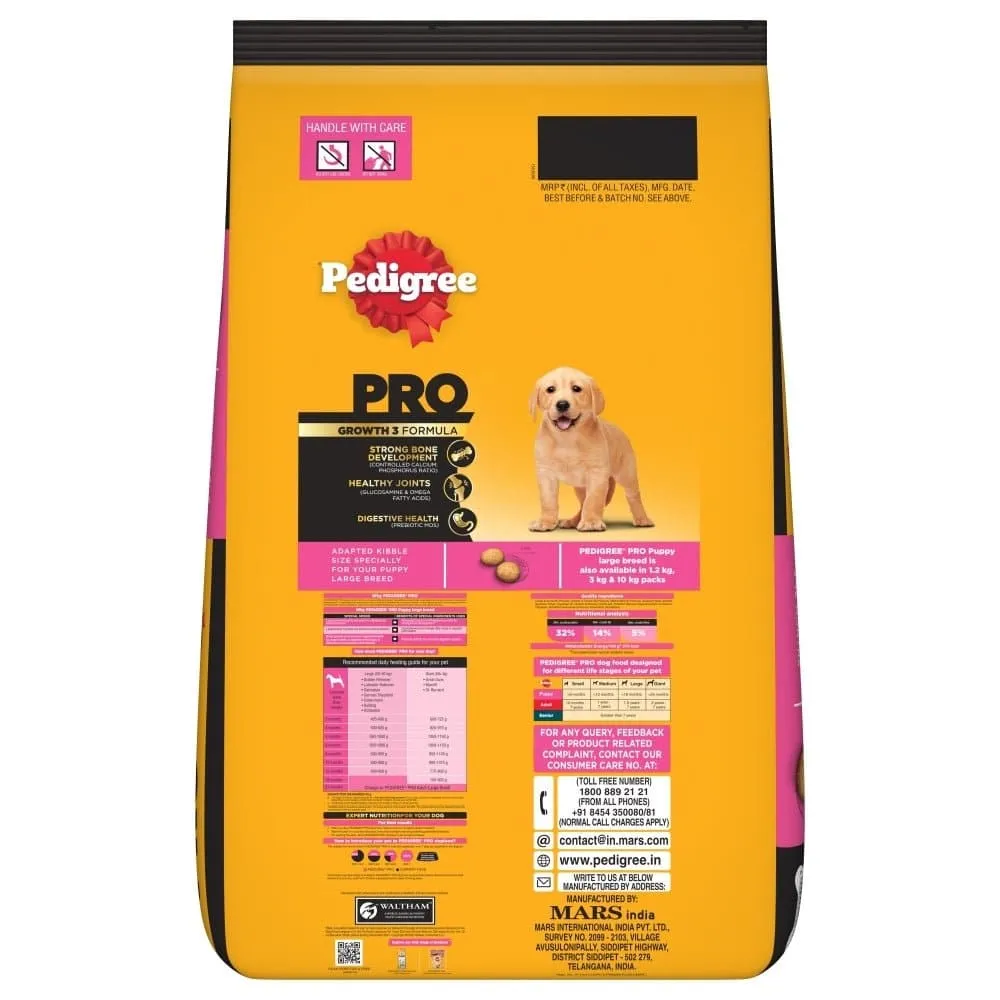 Pedigree PRO Expert Nutrition for Large Breed Puppy Dry and Chicken Chunks in Gravy Puppy Wet Food Combo