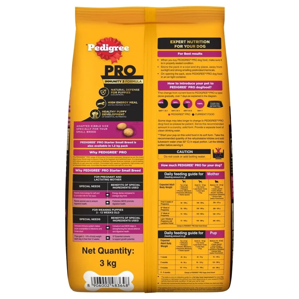 Pedigree PRO Expert Nutrition Lactating/Pregnant Mother & Puppy Starter (3 to 12 Weeks) Small Breed Dog Dry Food (Limited Shelf Life)