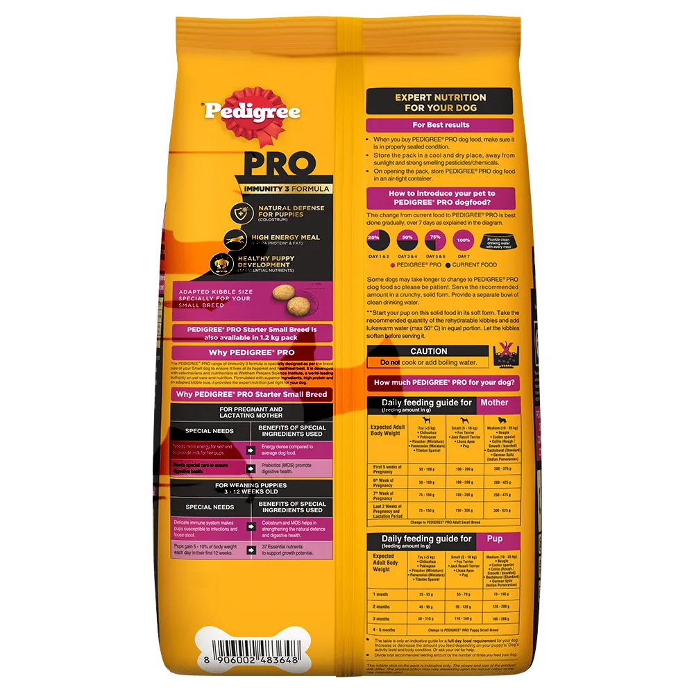 Pedigree PRO Expert Nutrition Lactating/Pregnant Mother & Puppy Starter (3 to 12 Weeks) Small Breed Dog Dry Food (Limited Shelf Life)