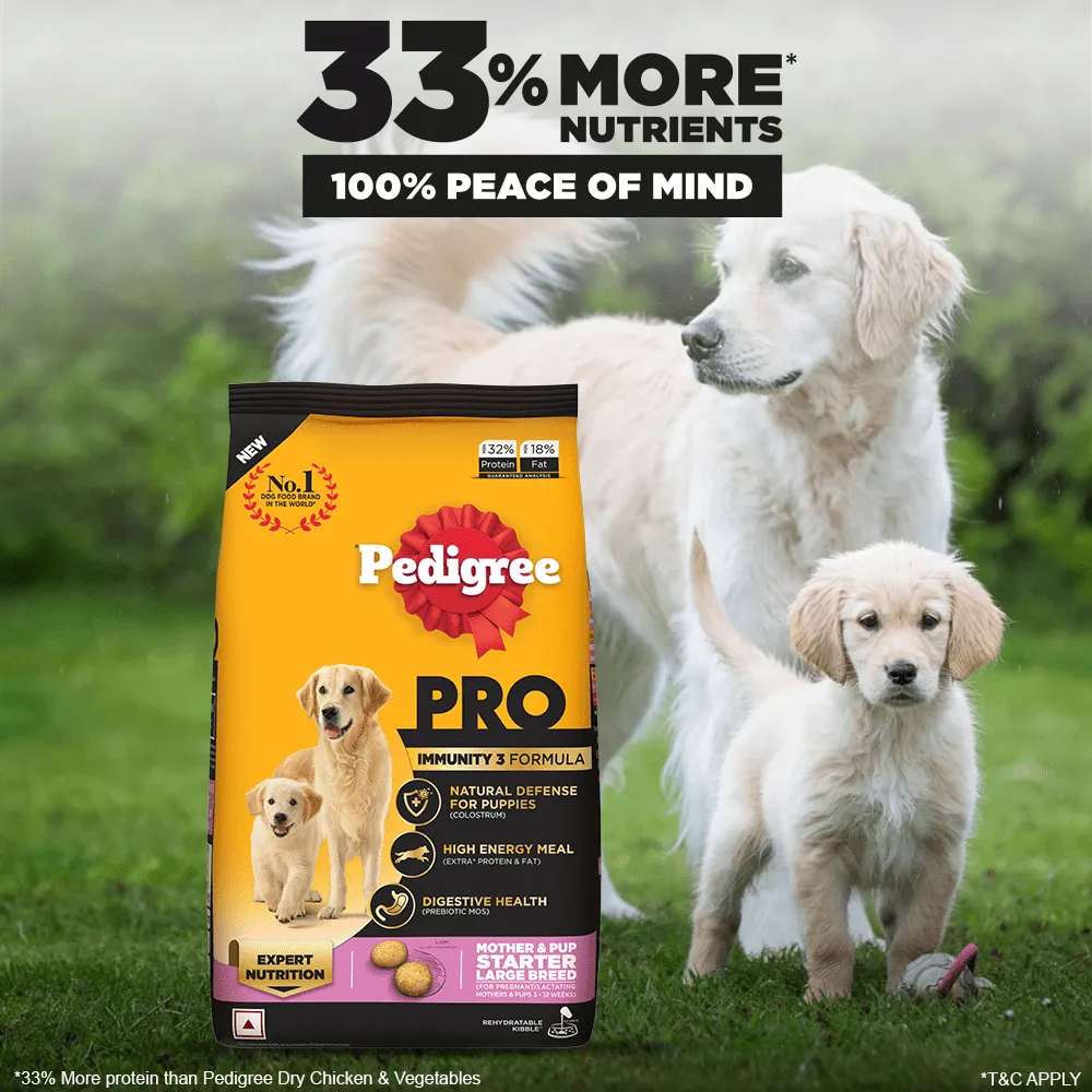 Pedigree PRO Expert Nutrition Lactating/Pregnant Mother & Puppy Starter(3 to 12 Weeks) Large Breed Dog Dry Food (Buy 1 Get 1) (Limited Shelf Life)
