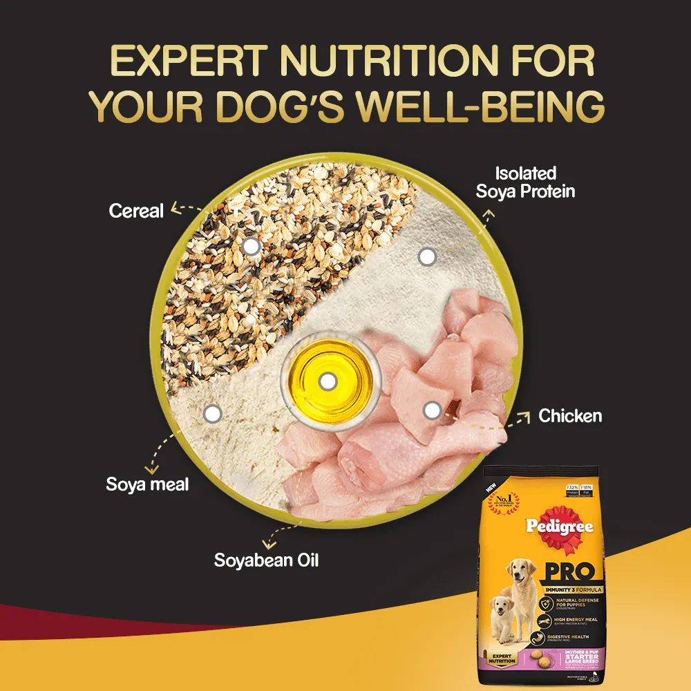 Pedigree PRO Expert Nutrition Lactating/Pregnant Mother & Puppy Starter(3 to 12 Weeks) Large Breed Dog Dry Food (Buy 1 Get 1) (Limited Shelf Life)