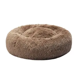 Pet Bed Cat Dog Donut Nest Calming Mat Kennel Cave Deep Sleeping - Brown XXXL