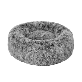 Pet Bed Cat Dog Donut Nest Calming Mat Soft Plush Kennel - Charcoal Size XXL