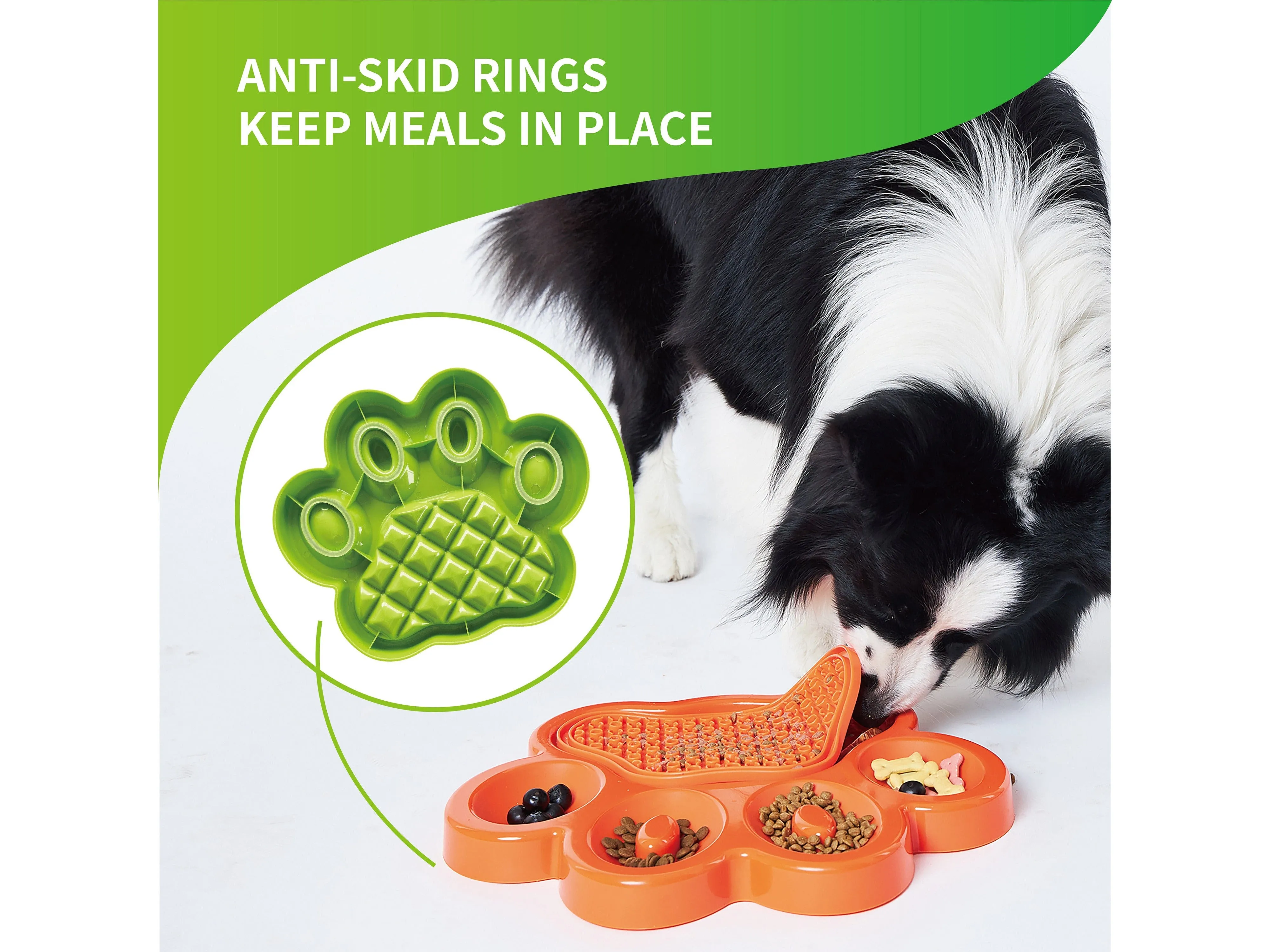 PetDreamHouse PAW 2-in-1 Slow Feeder & Lick Pad Green