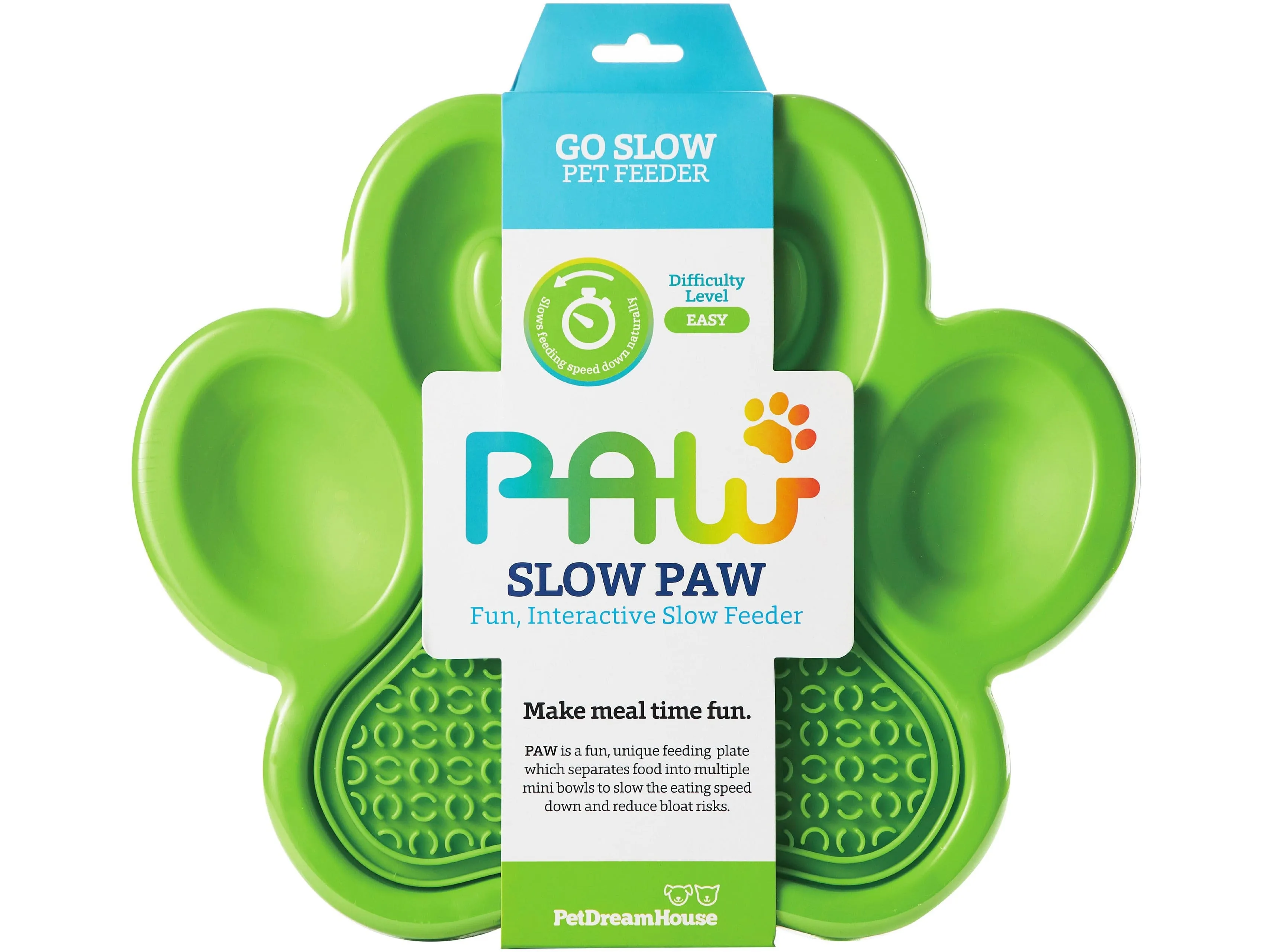 PetDreamHouse PAW 2-in-1 Slow Feeder & Lick Pad Green