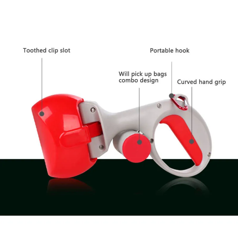 Portable Shit Pickup Remover Pooper Bags 1 Set Pet Products 2 In 1 Pet Pooper Scooper Outdoor Waste Cleaning Poop Pick Up Holder