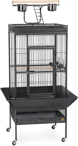 Prevue Pet Products Parrot Playtop Manor Bird Cage with Movable Stand and Activity Play Top for Large Birds