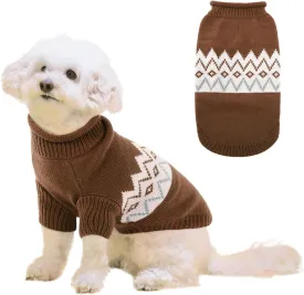 Queenmore Warm Dog Sweater, Soft Pet Knitwear, Knitted Pullover, Winter Pet Clothes for Small Medium Dogs Cats