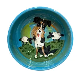 "Shepherd's Delight" Hand-Painted Border Collie Bowl