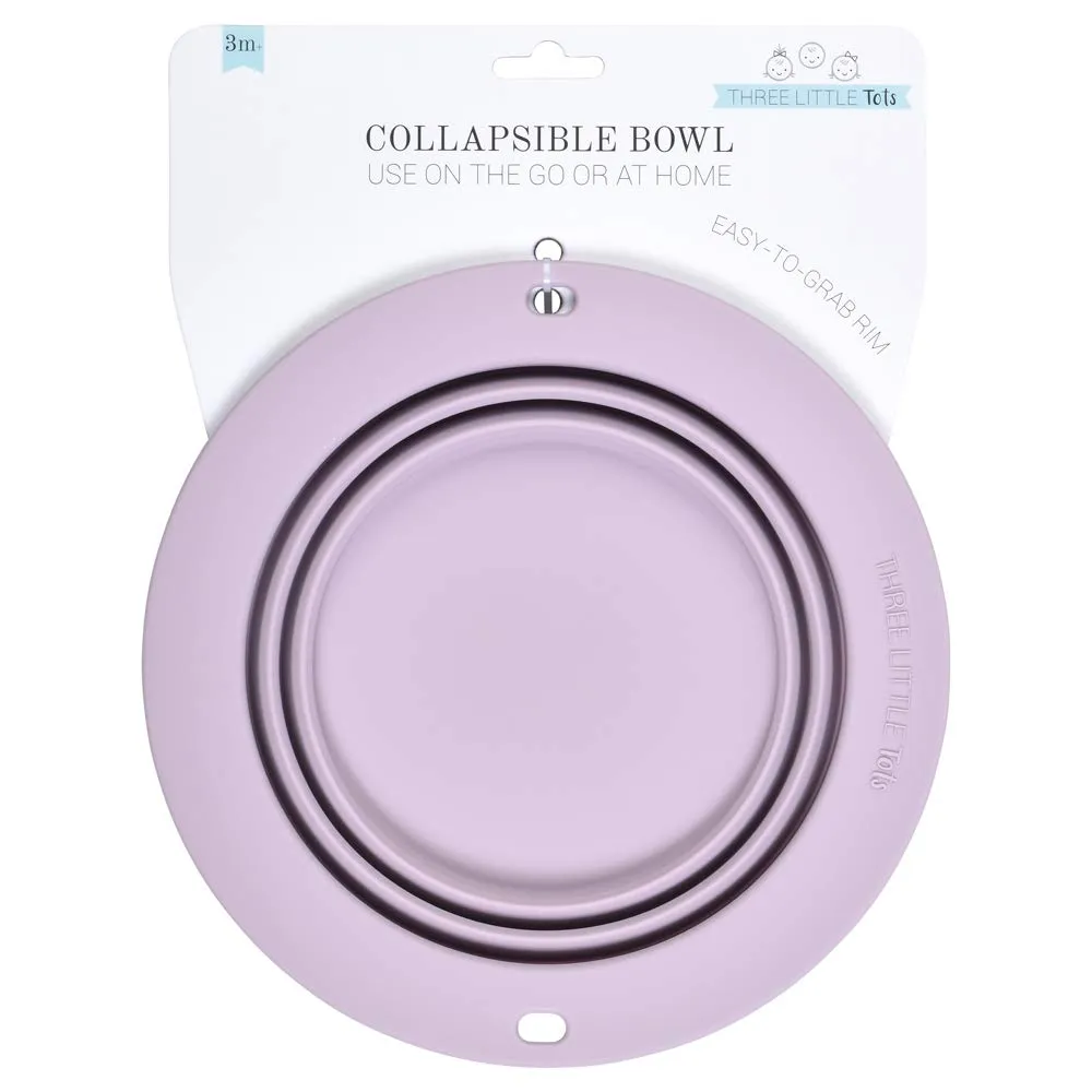 Silicone Collapsible Dog Travel Bowl or Kids Toddler Bowl for Eating on-The-go or at Home - Dishwasher and Microwave Safe & Non Toxic Purple (Lilac))