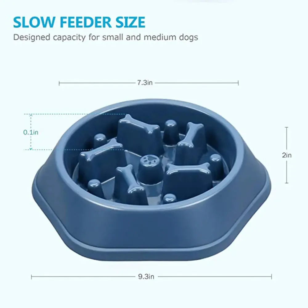 Slow Feeder Dog Bone Design Pet Bowl