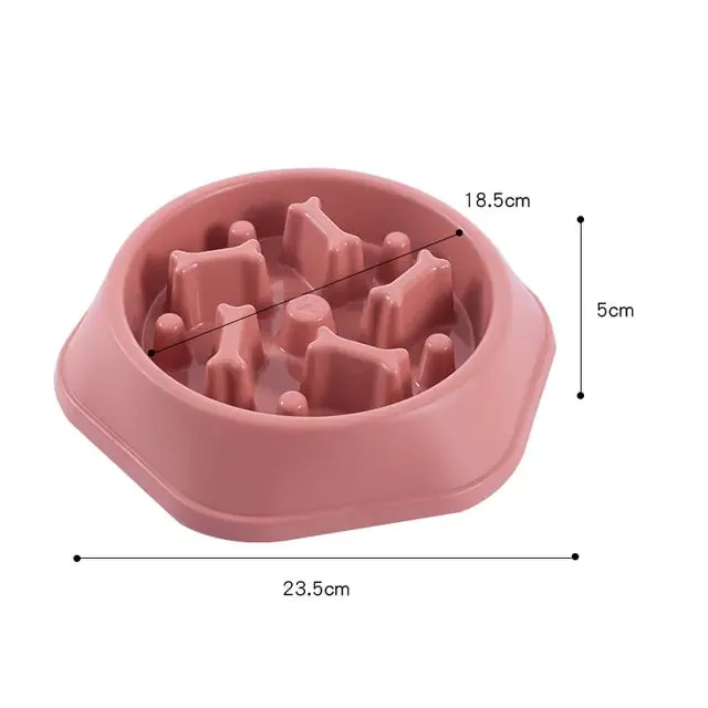 Slow Feeder Dog Bone Design Pet Bowl