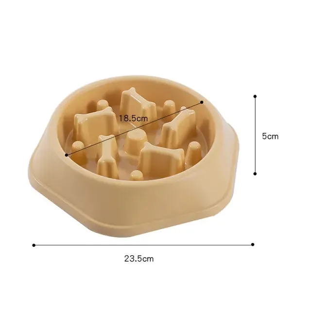 Slow Feeder Dog Bone Design Pet Bowl