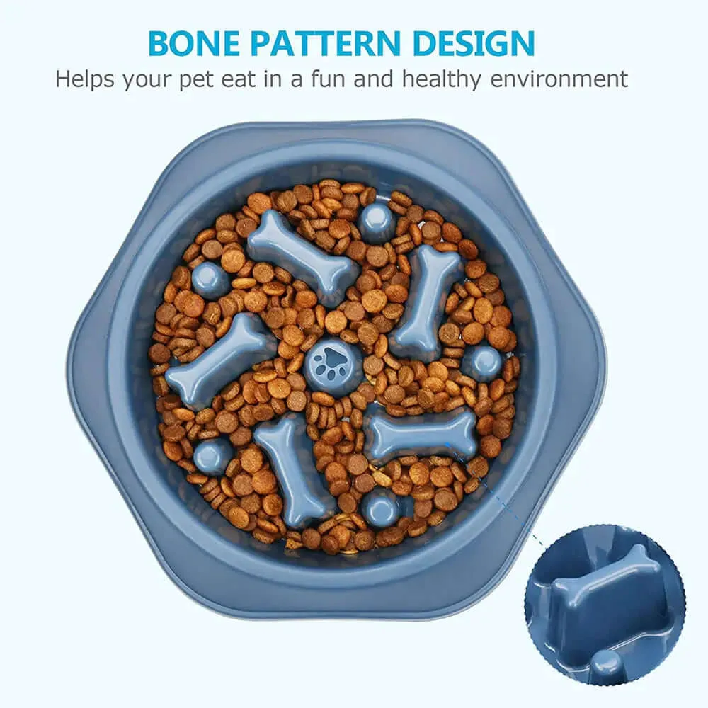 Slow Feeder Dog Bone Design Pet Bowl