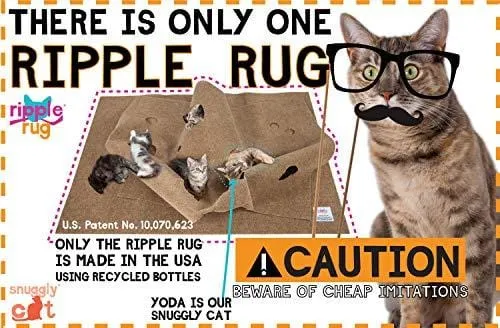 SnugglyCat The Ripple Rug - Made in USA - Cat Activity Play Mat - Thermal Base -Fun Interactive Play - Training - Scratching - Bed Mat