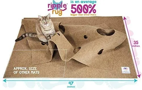 SnugglyCat The Ripple Rug - Made in USA - Cat Activity Play Mat - Thermal Base -Fun Interactive Play - Training - Scratching - Bed Mat