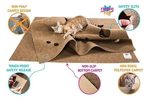 SnugglyCat The Ripple Rug - Made in USA - Cat Activity Play Mat - Thermal Base -Fun Interactive Play - Training - Scratching - Bed Mat