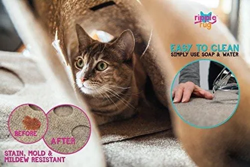 SnugglyCat The Ripple Rug - Made in USA - Cat Activity Play Mat - Thermal Base -Fun Interactive Play - Training - Scratching - Bed Mat