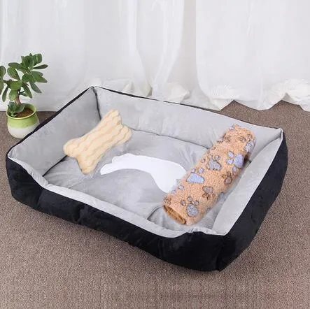 Soft Pet Bed | Flannel Thickened Pet Fleece Dog House | Soft Fleece Nest for Dogs & Cats | Breathable Puppy Kennel Mat | Comfy Baskets for Pets