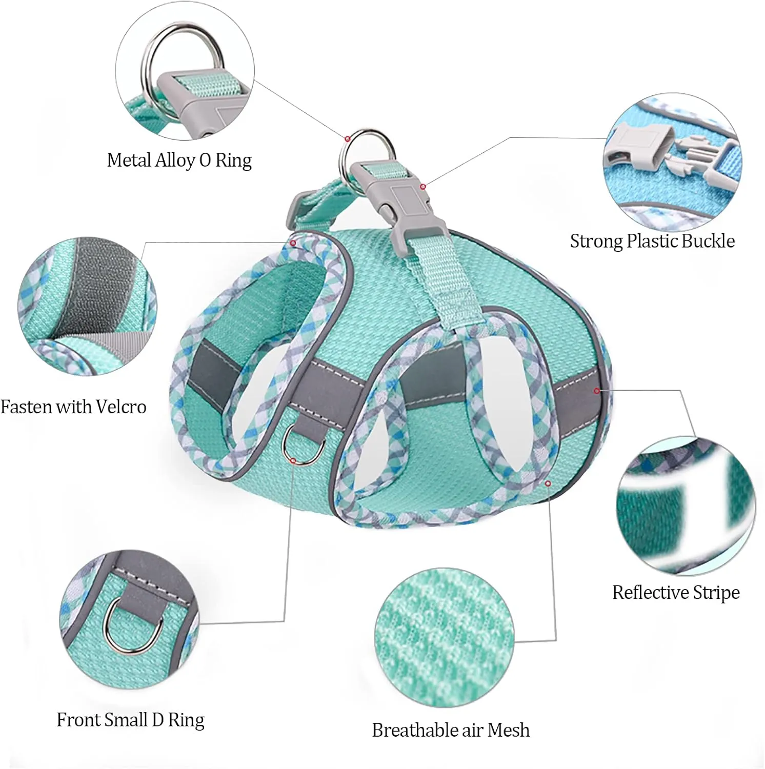 Step in Mesh Dog Harness and Leash Set - Breathable Air Mesh Reflective Escape Proof Dog Harness Vest - No Choke, Lightweight