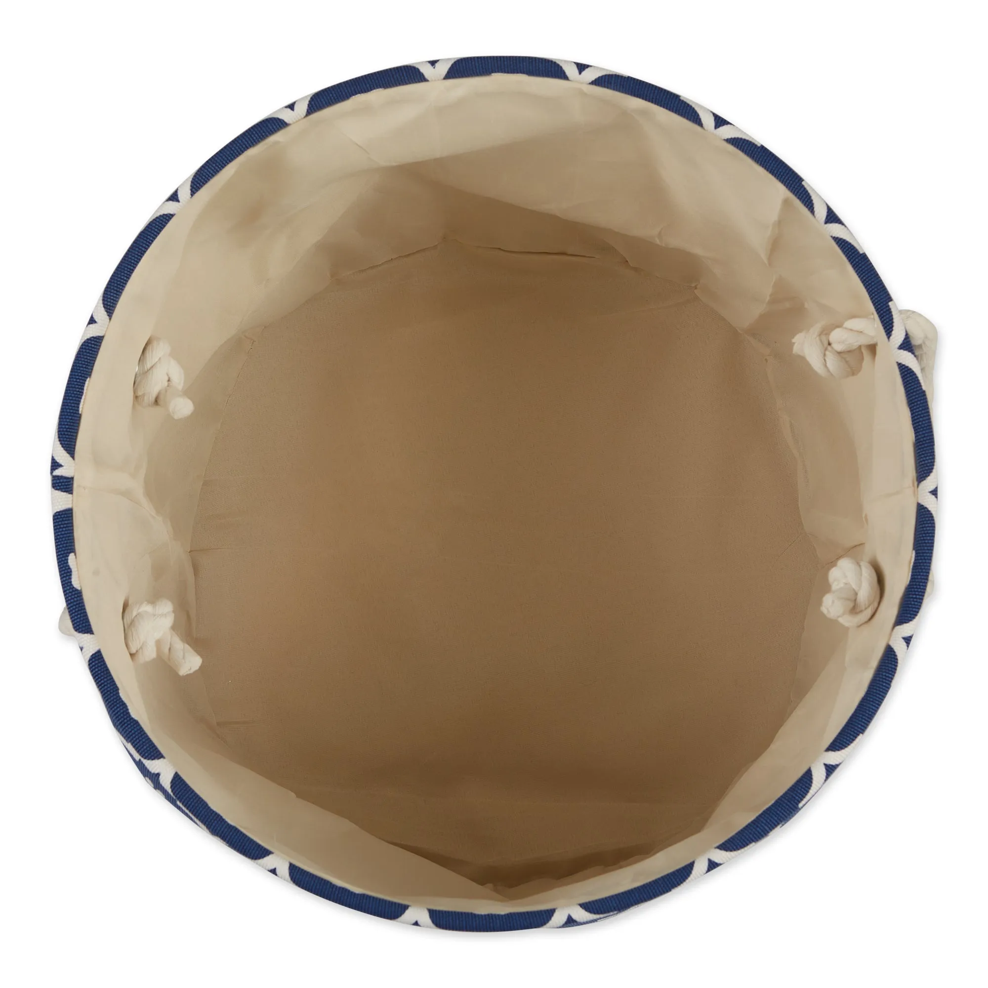 Storage Bin, Lattice Paw Print, Nautical Blue, Medium Round - 15x12"